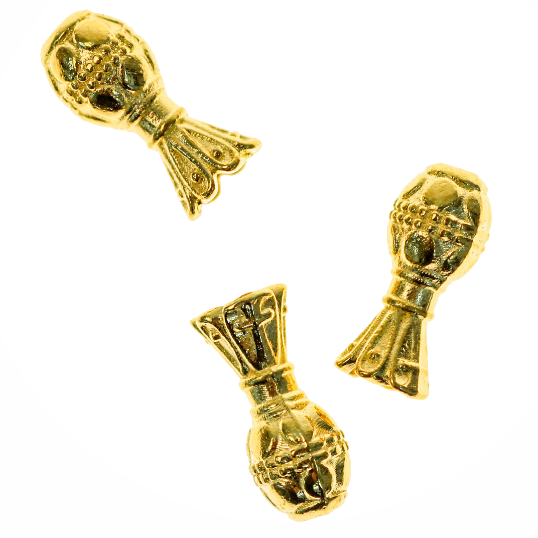 Connector, Dotted Tasbeeh Imame, Alloy, Gold, 12mm x 5mm x 1mm, Sold Per pkg of 16