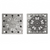 Connector, 4 Holes Square, Silver, Alloy, 29mm x 29mm x 3mm, Sold Per pkg of 8