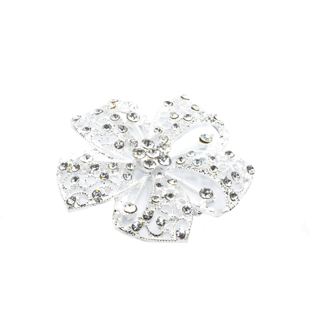 Connector, Flower, Alloy, Bright Silver, 57mm x 57mm, Sold Per pkg of 1