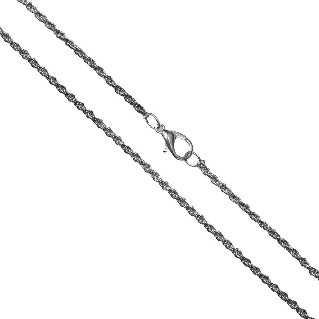 Chains, Twisted Rope, Alloy, Silver, Sold Per pkg of 12, Available in 2 sizes
