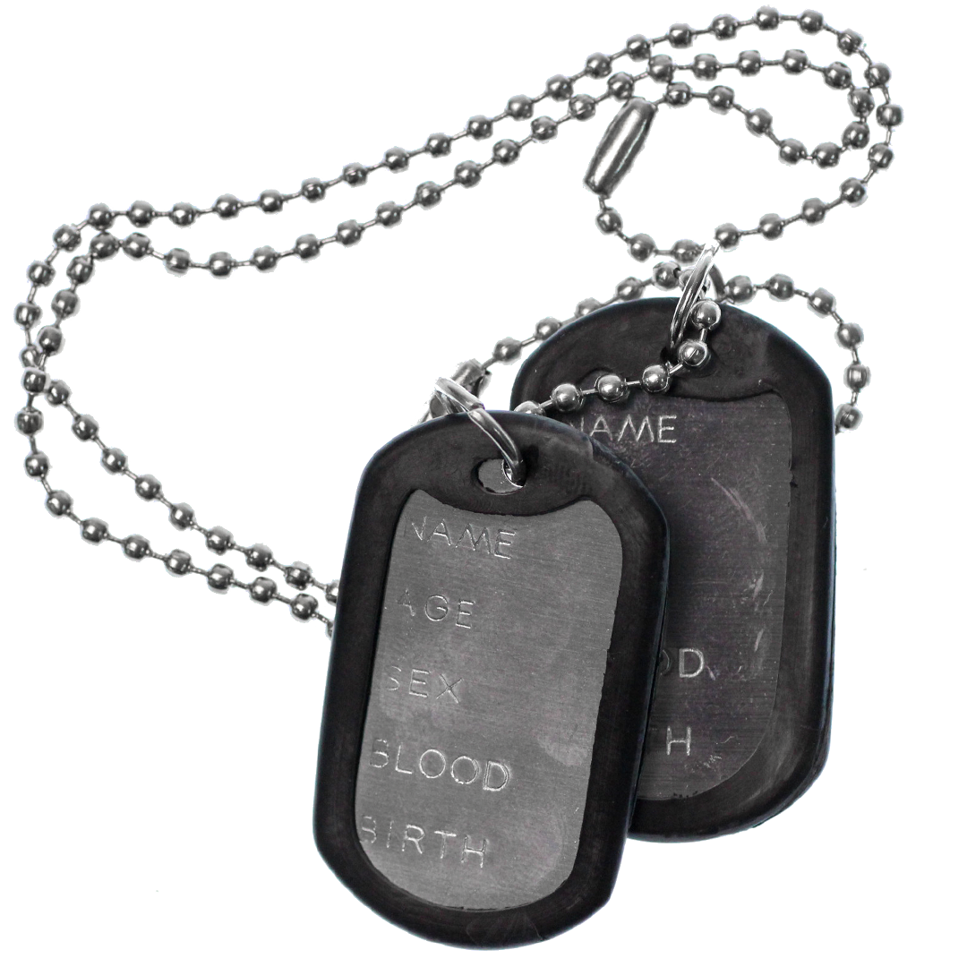 Chain, Dog Tag with Ball Chain, Silver, Alloy, 33cm x 2.2cm x 0.2cm, Sold Per pkg if 1