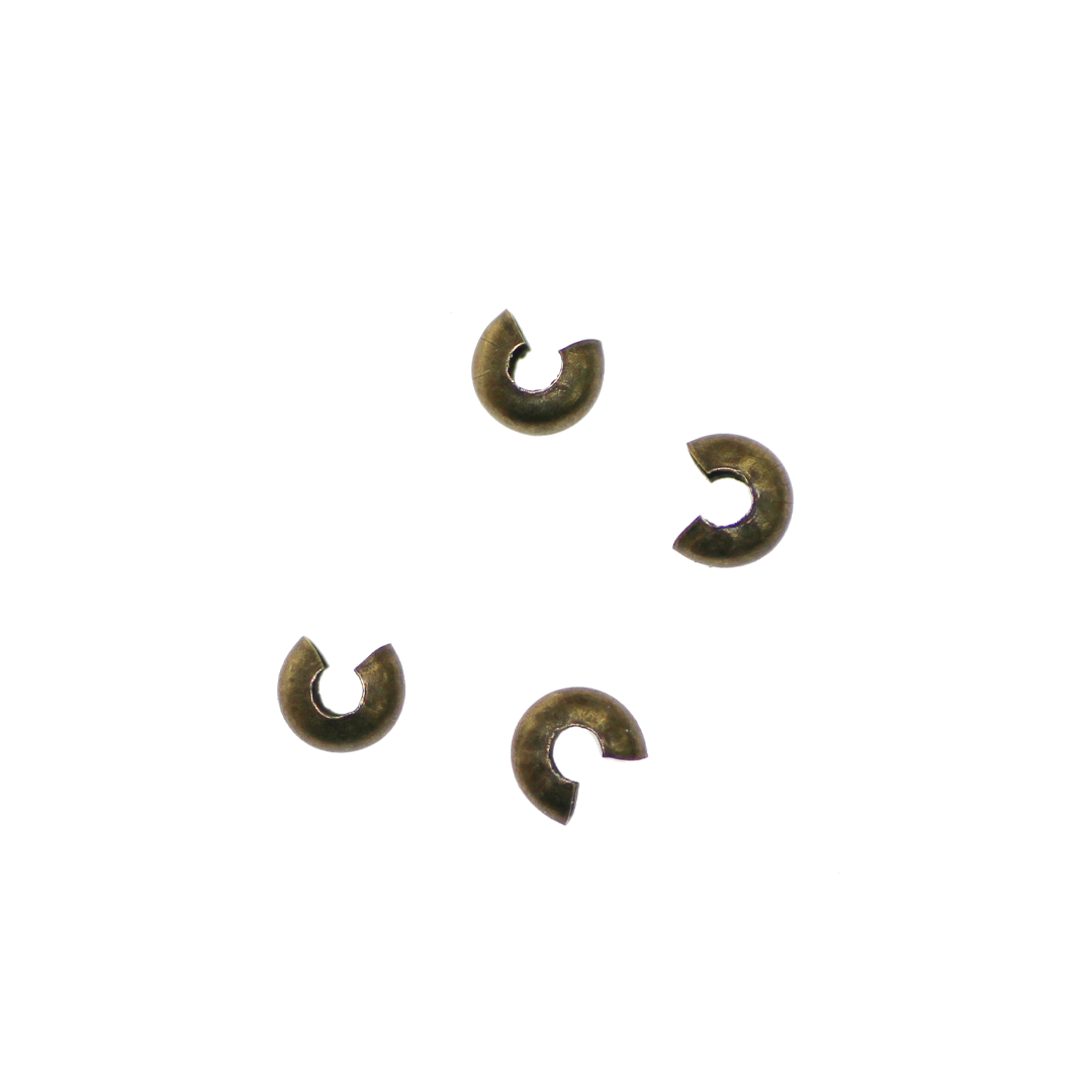 Crimps, Cover, Brass, Alloy, 5.5mm x 7mm, Sold Per pkg of 40