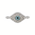 Connector, Evil Eye, Light Blue, Rhinestone, 20.4mm(L) x 9.3mm(w) x 2.1mm(h), 1.2mm hole,  6pcs/bag, Available in Multiple colors