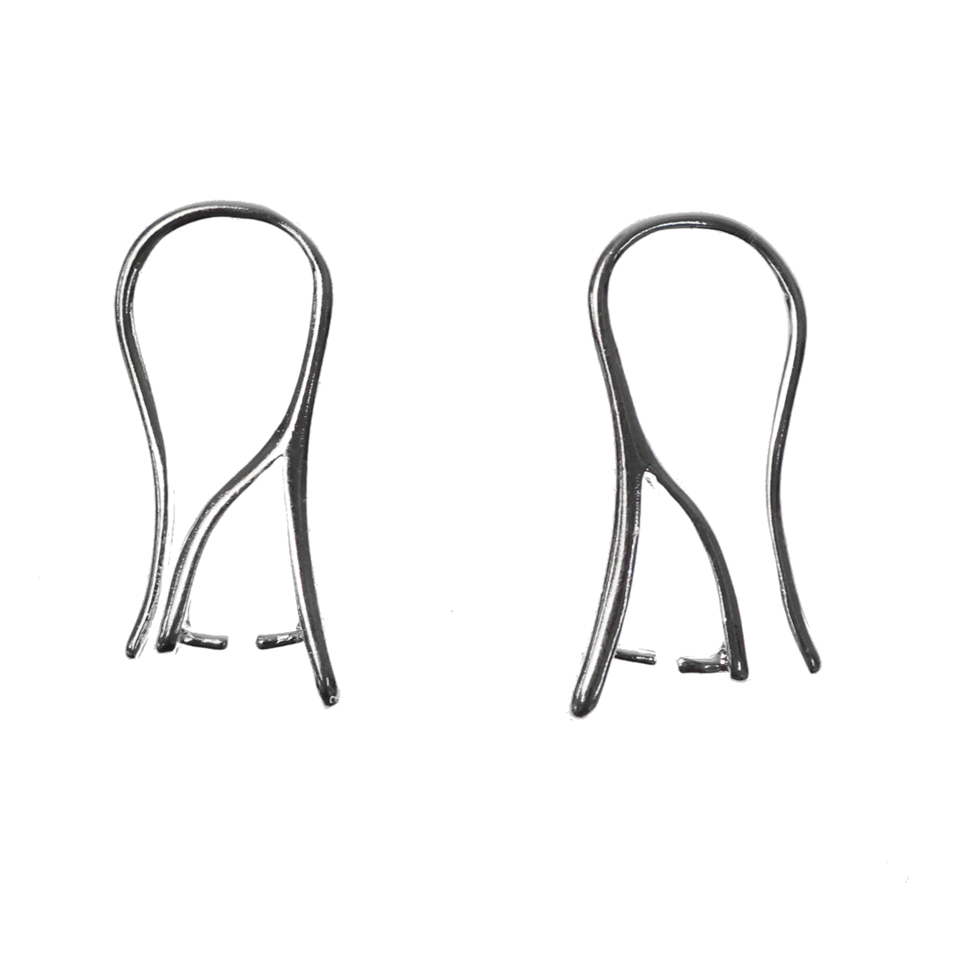 Earrings, Bright Silver, Alloy, Shepherd Hook with Bail, 20mm x 9mm x 1mm, Sold Per pkg of 6