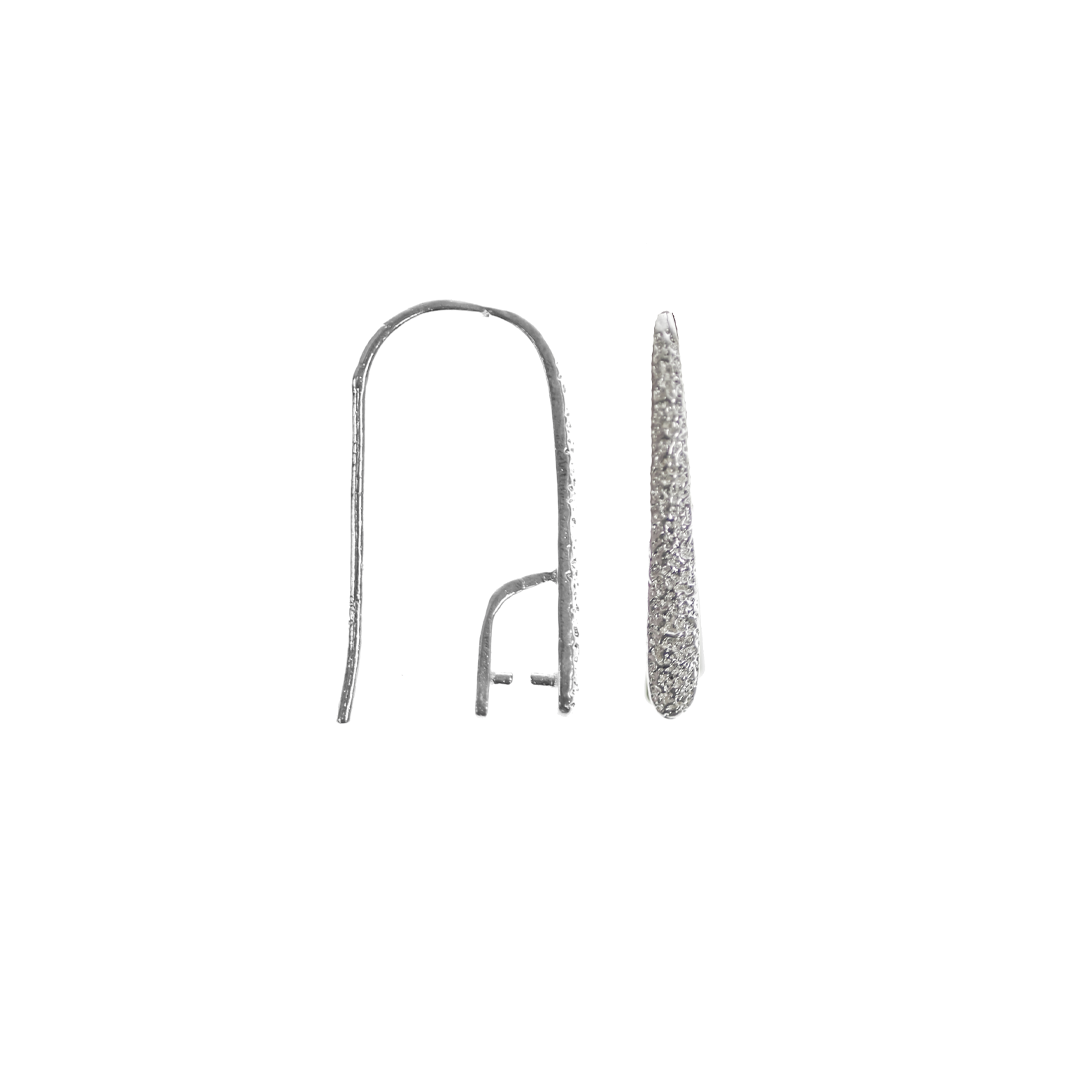 Earrings, Bright Silver, Alloy, Shepherd Hook with Bail, 23mm x 11.5mm x 1mm, Sold Per pkg of 2 pair