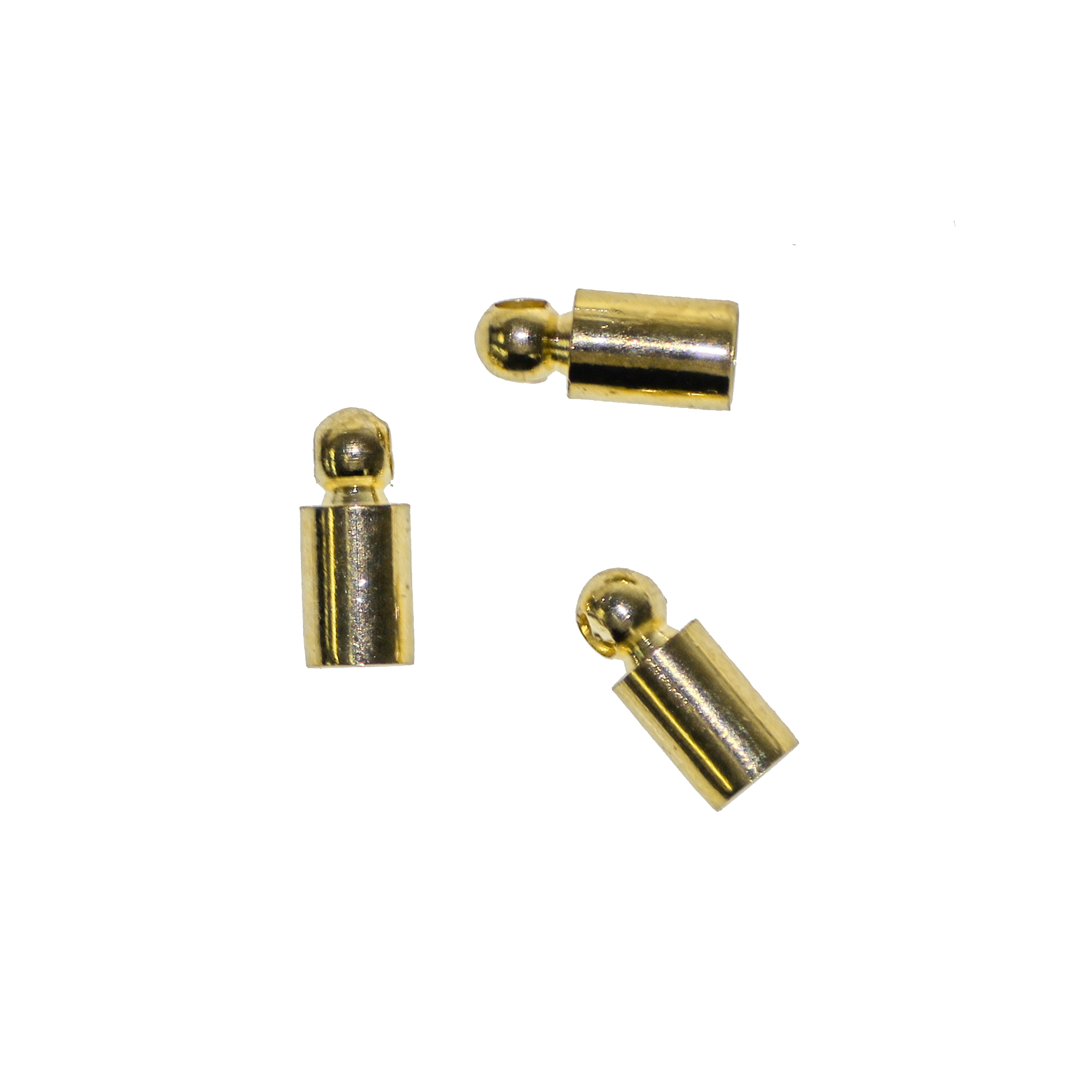 Terminator, Cord End Caps, Light Gold, Alloy, 8mm x 3.5mm,  Sold Per pkg of 20