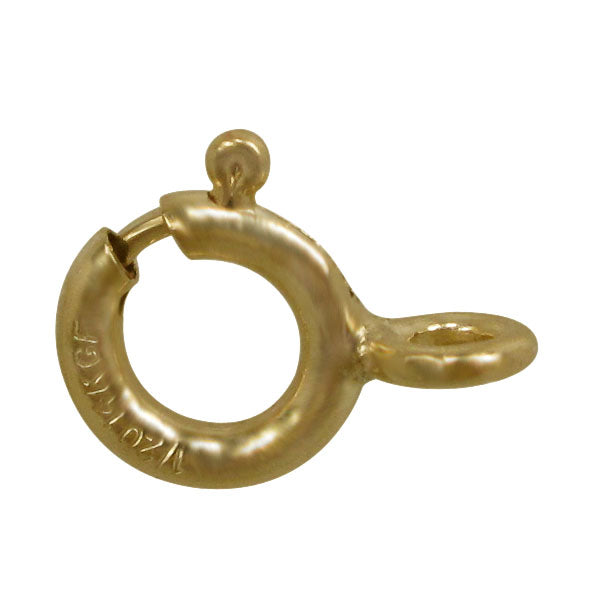 Clasp, Spring Round Clasp with Closed Ring, 14K Gold Filled, 6mm Diameter, 1pc
