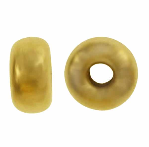 Bead, Gold Filled, Shiny Roundel Bead 6mm, 2.4mm(Hole) - 2pcs