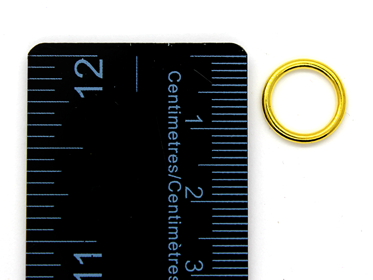 Closed Rings, Gold, Alloy, Round, 12mm, 15 Gauge, Sold Per pkg of 15