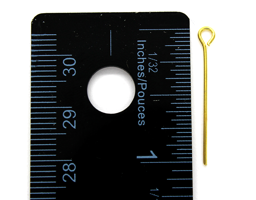 Eye Pins, Gold, Alloy, 1.00 inch, 20 Gauge