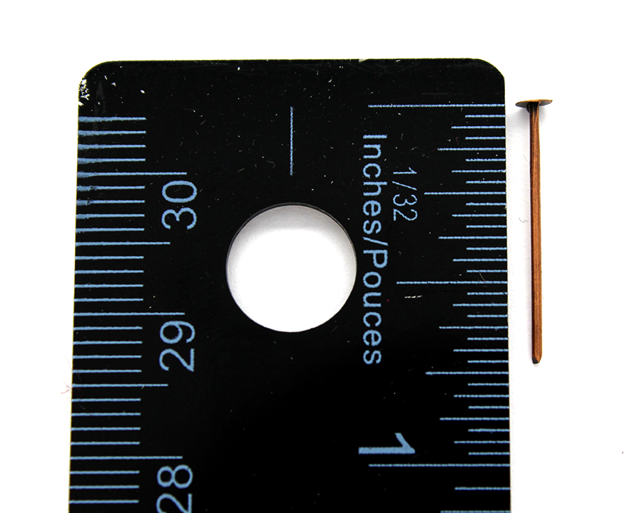 Flat Head Pins, Copper Alloy, 0.75 inch, 21 Gauge
