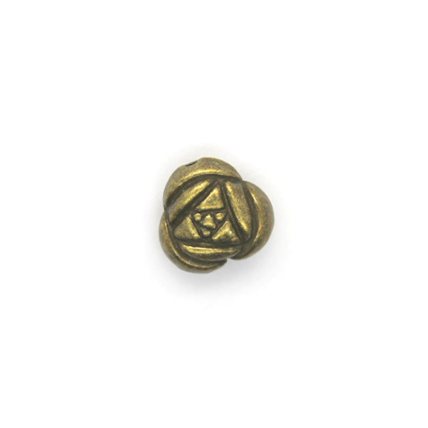 Spacers, Multi-Triangle Flower, Alloy, Brass, 10mm X 11mm, Sold Per pkg of 6