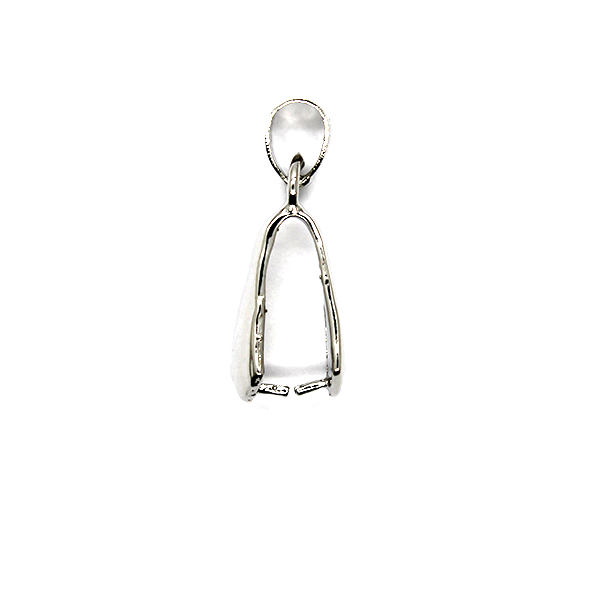 Bails, Pinch Bails, Silver, Alloy, 25mm x 9mm, Sold Per pkg of 2 - Butterfly Beads