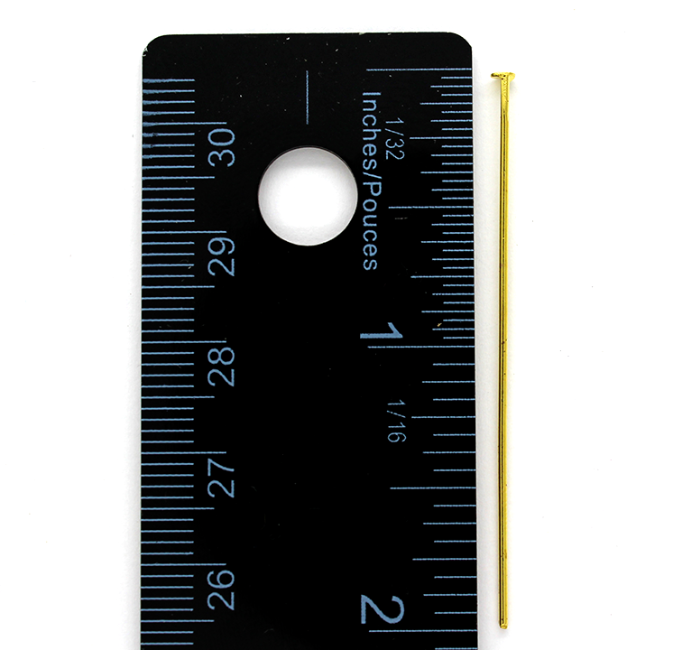 Flat Head Pins, Gold, Alloy, 2.01 inches, 19 Gauge, Sold Per pkg of Approx 75