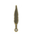 Charms, Subulate Leaf, Brass, Brass Alloy, 28mm X 4mm, Sold Per pkg of 14