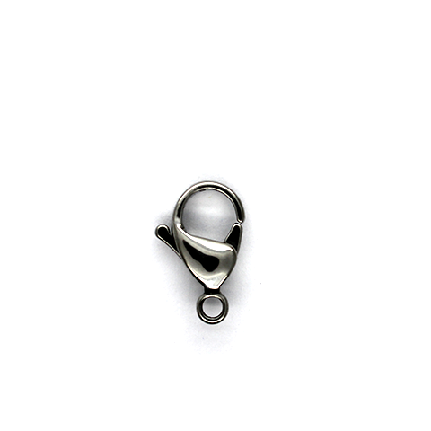 Clasp, Lobster, Silver, Stainless Steel, 12mm x 7mm x 3mm, Sold Per pkg of 5 - Butterfly Beads