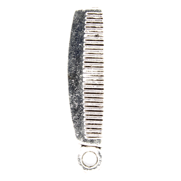 Charms, Comb, Silver, Alloy, 26mm X 7mm, Sold Per pkg of 5