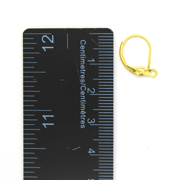 Earrings, Lever Back, Gold, Alloy, 12mm x 10mm, Sold per pkg of 10