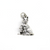 Charms, Mother & Baby Fox, Silver, Alloy, 19mm X 14mm X 8mm, Sold Per pkg of 1
