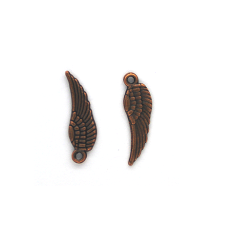 Charms, Small Wing, Russet, Alloy, 17mm X 5mm, Sold Per pkg of 10