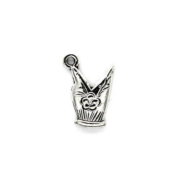 Charms, Jester Hat, Silver, Alloy, 20mm X 13mm, sold Per pkg of 6