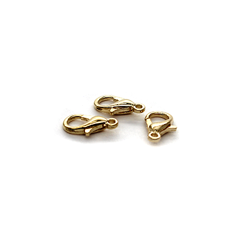 Clasp, Lobster Clasp, Dull Gold, Stainless Steel, 11mm x 7mm, Sold Per pkg of 4