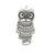 Charms, Big Eyed Owl, Silver, Alloy, 20mm X 17mm X 3mm, Sold Per pkg of 1