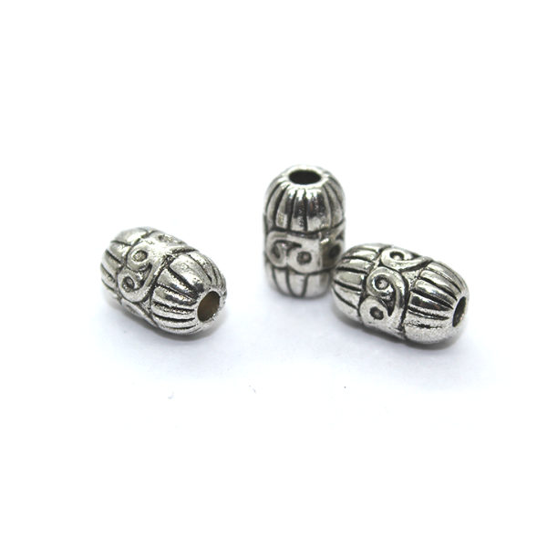 Spacers, Bag Spacer, Alloy, Silver, 11mm X 7mm, Sold Per pkg of 5