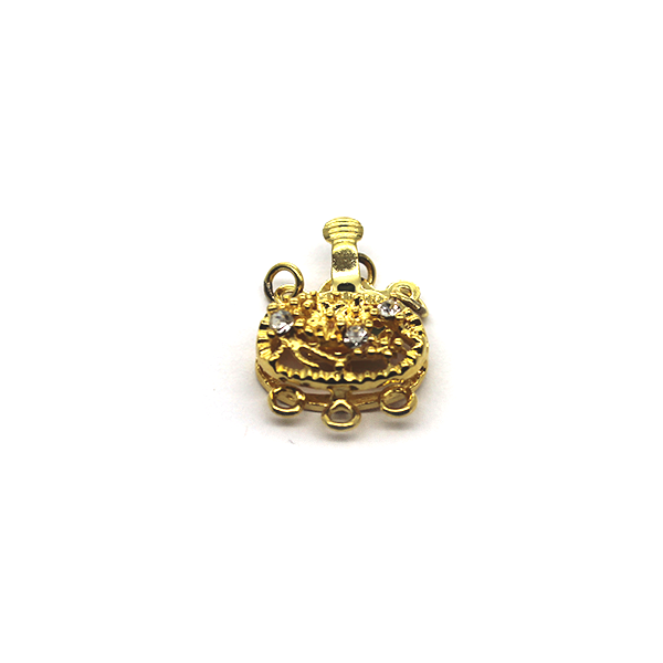 Clasp, Round Ornament Snap Clasp, Gold, Alloy, 18mm x 14mm, Sold Per pkg of 1 - Butterfly Beads