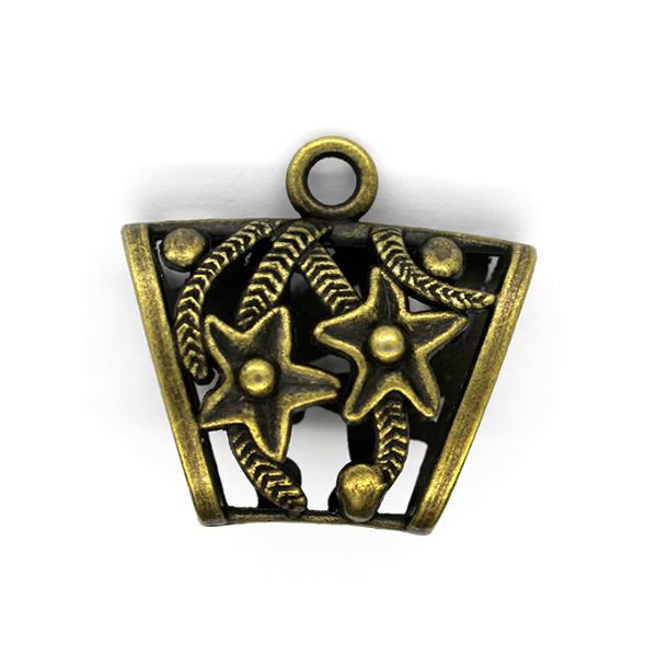 Pendants, Bead Star Clasp, Brass, Brass Alloy, 39mm x 29mm Sold Per pkg of 1