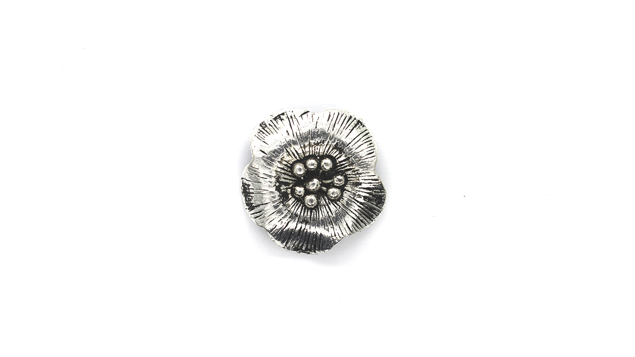 Pendants, Whole Petaled Flower, Silver, Alloy, 29mm x 29mm, Sold Per pkg of 1