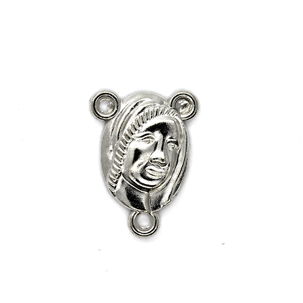 Charms, Rosary Centerpiece, Silver, Alloy, 18mm x 13mm, Sold Per pkg 6