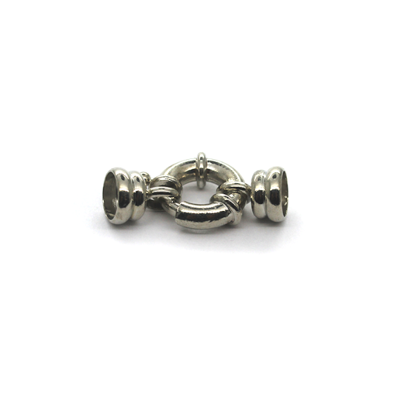 Clasp, Spring Piece Clasp, Silver, Alloy, 25mm x 17mm x 9mm, Sold Per pkg of 1 - Butterfly Beads