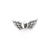Spacers, Heart Wings, Silver, Alloy, 8.5mm x 21mm, Sold Per pkg of 12