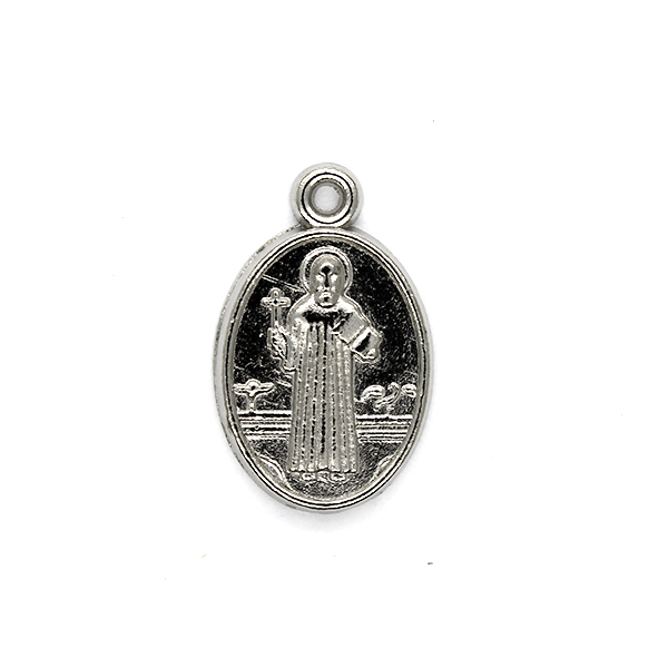 Charms, Christ Holding a Cross, Silver, Alloy, 22mm x 14mm, Sold Per pkg 5