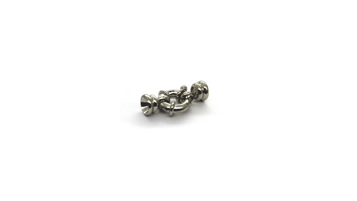 Clasp, Round Tube Clasp, Silver, Alloy (Nickel Free), 19mm x 11mm x 7mm, Sold Per pkg of 1 - Butterfly Beads