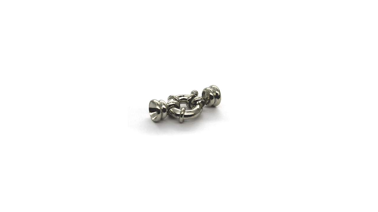 Clasp, Round Tube Clasp, Silver, Alloy (Nickel Free), 19mm x 11mm x 7mm, Sold Per pkg of 1 - Butterfly Beads