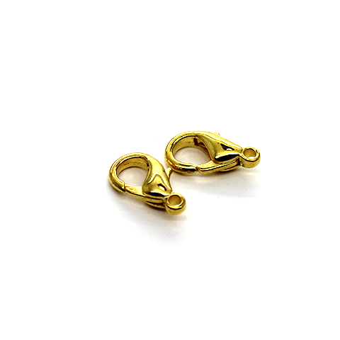 Clasp, Lobster Clasps, Gold, Alloy, 14mm x 7mm x 3mm, Sold Per pkg of 8 - Butterfly Beads