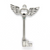 Pendants, Angel Winged Key, Silver, Alloy, 60mm X 42mm, Sold Per pkg of 1