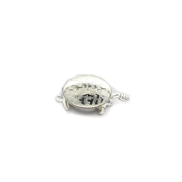 Clasp, Round Box Clasps, Silver, Alloy, 21mm x 14mm, Sold Per pkg of 1 - Butterfly Beads