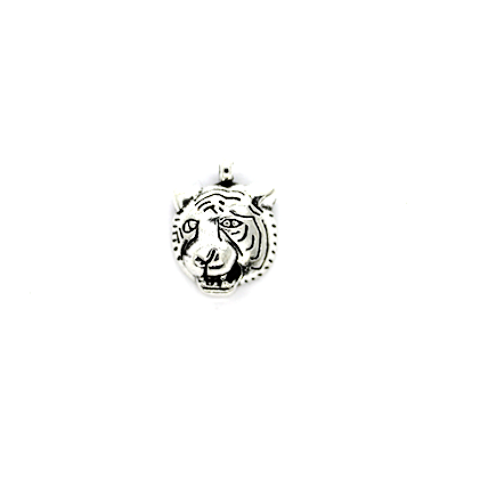 Charms, Tiger Head, Silver, Alloy, 15mm X 13m, Sold Per pkg of 4