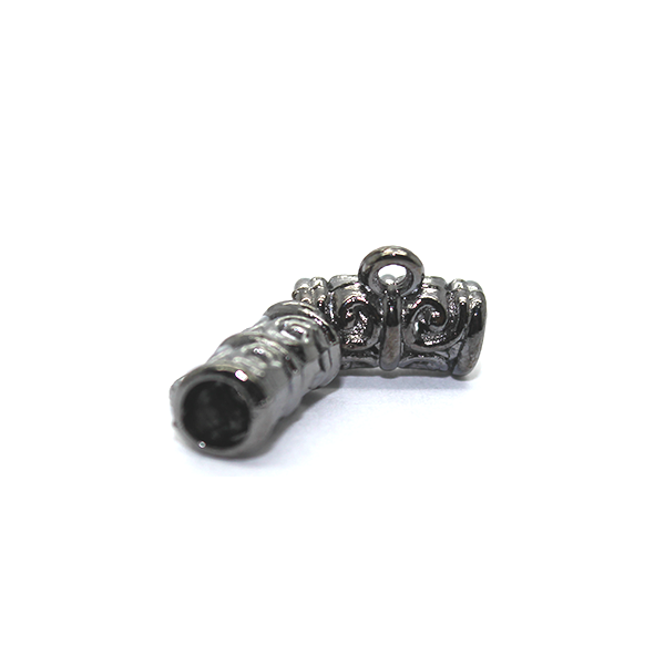 Spacers, Ornament Spacer with Loop, Alloy, Gunmetal, 11mm X 6mm, Sold Per pkg of 4