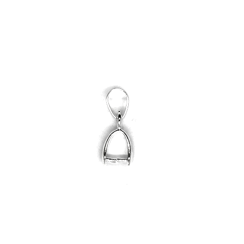 Bails, Pinch Bails, Silver, Alloy, 11mm x 7mm, Sold Per pkg of 4 - Butterfly Beads