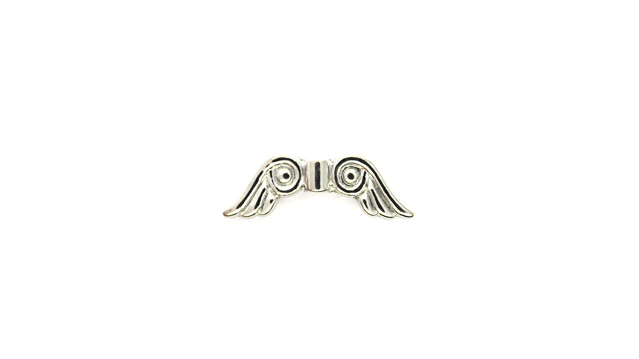 Spacers, Angel Wings, Varies in Colour, Alloy, 21mm X 8mm,  Sold Per pkg of 4