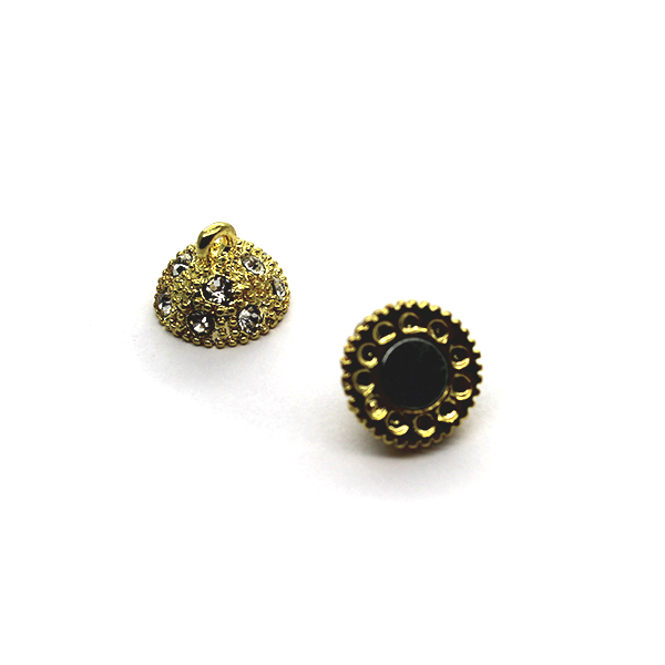 Clasp, RhineStone Magnetic Sphere Clasp, Gold, Alloy, 17mm x 13mm, Sold Per pkg of 1 - Butterfly Beads