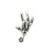 Charms, Skeletal Hand, Silver, Alloy, 18mm x 15mm, Sold Per pkg of 4