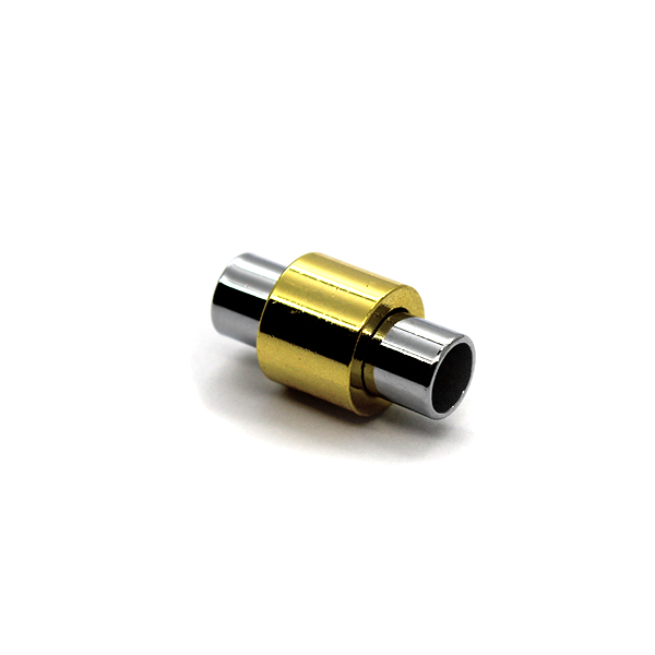 Clasp, Magnetic Tube Clasp, Alloy, Gold &amp; Silver, 19mm x 10mm, Sold Per pkg of 1 - Butterfly Beads