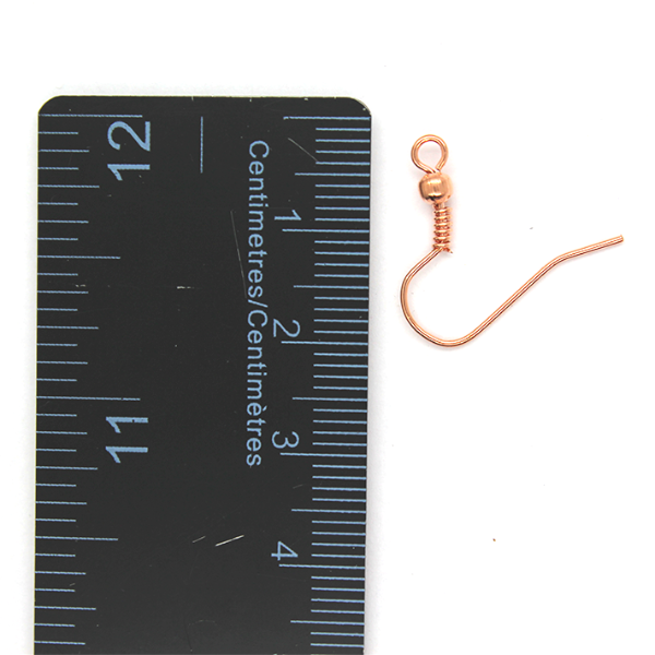 Earrings, Shepherd Hook with Ball, Bright Copper Alloy, 18mm x 10mm, Sold Per pkg of 74