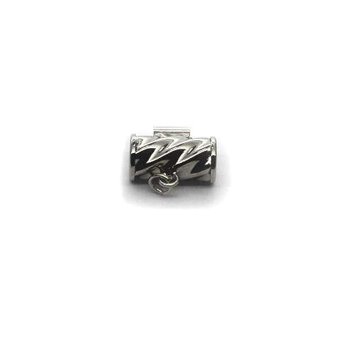 Clasp, Barrel Clasp, Silver, Alloy, 10mm x 12mm x 6mm, Sold Per pkg of 1 - Butterfly Beads