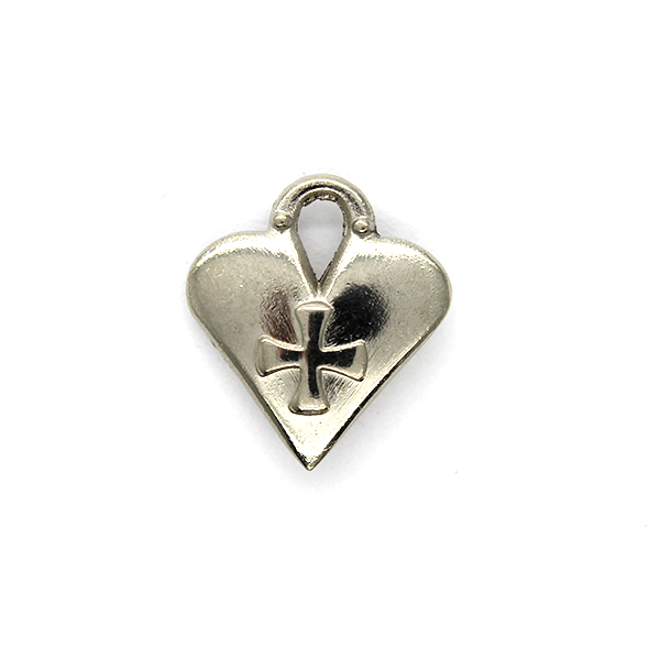 Charms, Heart Lock Cross, Available in Gold & Silver, Alloy, 17mm x 15mm x 4mm, 2 pcs
